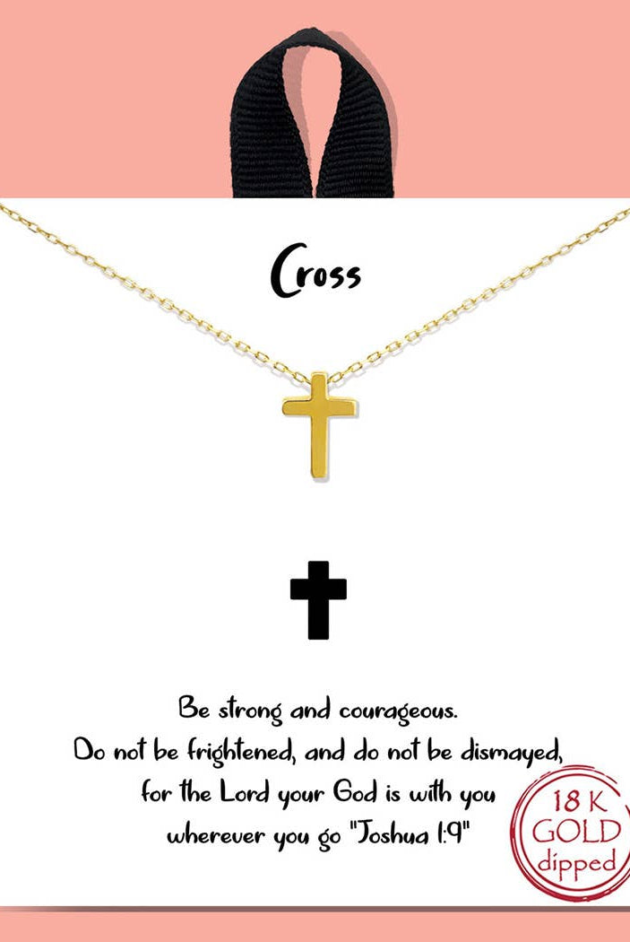 Gold-Dipped Mini Cross Charm Necklace-Necklaces-Fashion City-Stuffology - Where Vintage Meets Modern, A Boutique for Real Women in Crosbyton, TX