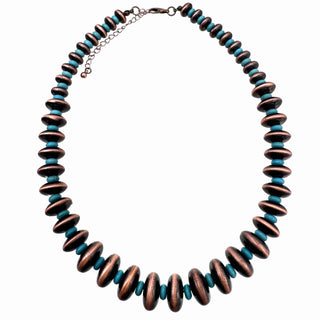 Navajo Flat Bead Necklace-Necklaces-Lunar Deer-Stuffology - Where Vintage Meets Modern, A Boutique for Real Women in Crosbyton, TX