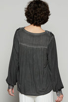 Long Sleeve Contrast Floral Lace Crochet V-Neck Top-Pol Clothing-Stuffology - Where Vintage Meets Modern, A Boutique for Real Women in Crosbyton, TX