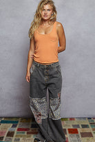POL Clothing Boho Patchwork Denim Wide Leg Jeans-Jeans-Pol Clothing-Stuffology - Where Vintage Meets Modern, A Boutique for Real Women in Crosbyton, TX