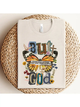 But God Boho Butterfly Graphic Tee-Graphic Tees-Willow Poppy-Stuffology - Where Vintage Meets Modern, A Boutique for Real Women in Crosbyton, TX