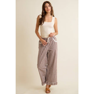 Gingham Ruffle Hem Pants-So Me-Stuffology - Where Vintage Meets Modern, A Boutique for Real Women in Crosbyton, TX