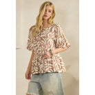 BOHO BOTANICAL TIE-FRONT TOP (ST7742)-Sage + Fig-Stuffology - Where Vintage Meets Modern, A Boutique for Real Women in Crosbyton, TX