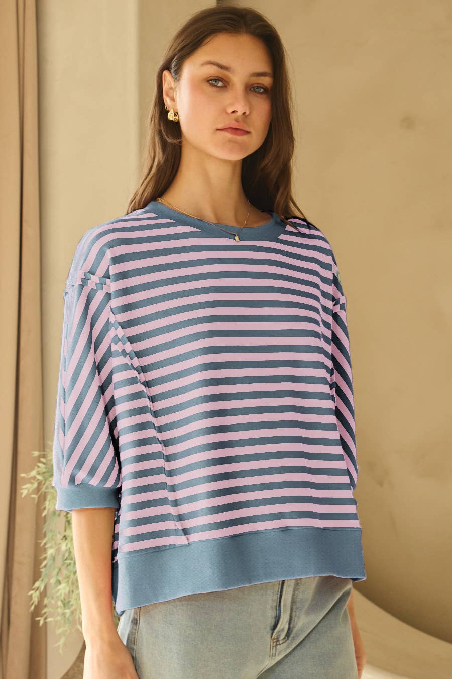 Striped Knit Top-Top-Oddi-Stuffology - Where Vintage Meets Modern, A Boutique for Real Women in Crosbyton, TX