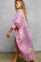 Short Sleeve Floral Printed Maxi Length Button Down Dress-Pol Clothing-Stuffology - Where Vintage Meets Modern, A Boutique for Real Women in Crosbyton, TX