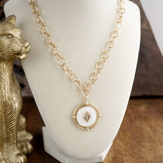 Harbor Light – Medallion Pendant Chain Necklace-Necklaces-PennyLine inc-Stuffology - Where Vintage Meets Modern, A Boutique for Real Women in Crosbyton, TX