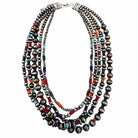 Western Multicolor Navajo Beads Chunky 18" Necklace-Lunar Deer-Stuffology - Where Vintage Meets Modern, A Boutique for Real Women in Crosbyton, TX