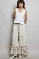 Sand Dune Ruffle Pants-Wide Leg Pants-Pol Clothing-Stuffology - Where Vintage Meets Modern, A Boutique for Real Women in Crosbyton, TX