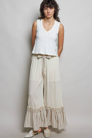 Sand Dune Ruffle Pants-Wide Leg Pants-Pol Clothing-Stuffology - Where Vintage Meets Modern, A Boutique for Real Women in Crosbyton, TX