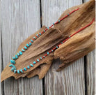 Turquoise red seed bead necklace Native American handmade-Necklaces-Horse Spirit Studio-Stuffology - Where Vintage Meets Modern, A Boutique for Real Women in Crosbyton, TX