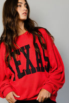 Texas Comfy Graphic Sweatshirt-Graphic Sweaters-BUCKETLIST-Stuffology - Where Vintage Meets Modern, A Boutique for Real Women in Crosbyton, TX