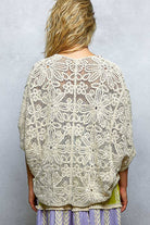 POL Clothing V-Neck Crochet Batwing Sleeve Cardigan Top-Shirt / Jacket-Pol Clothing-Stuffology - Where Vintage Meets Modern, A Boutique for Real Women in Crosbyton, TX