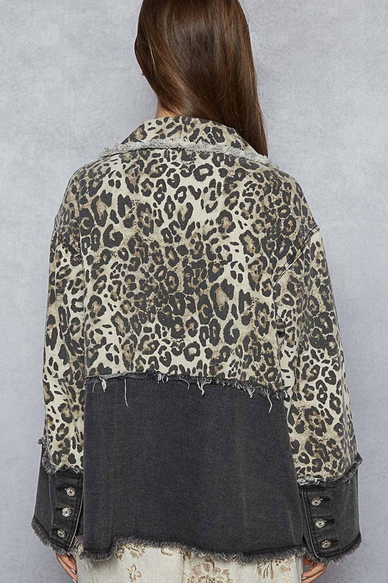 V-neck long sleeve crochet patch printed twill woven jacket-Jackets-Pol Clothing-Stuffology - Where Vintage Meets Modern, A Boutique for Real Women in Crosbyton, TX
