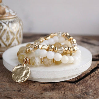 Gilded Sorbet Stack – Set of 3 Stretchy Beaded Summer Bracelets-Bracelets-PennyLine inc-Stuffology - Where Vintage Meets Modern, A Boutique for Real Women in Crosbyton, TX