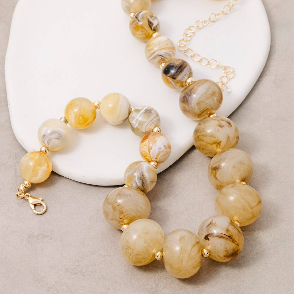 Canyon Stone Beaded Necklace-necklace-The Looks by Fame Accessories-Stuffology - Where Vintage Meets Modern, A Boutique for Real Women in Crosbyton, TX