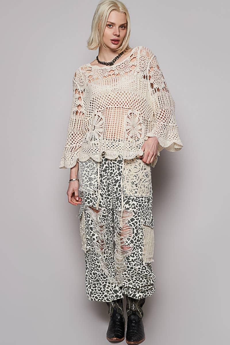 POL Clothing Crochet Cardigan Top-Top-Pol Clothing-Stuffology - Where Vintage Meets Modern, A Boutique for Real Women in Crosbyton, TX