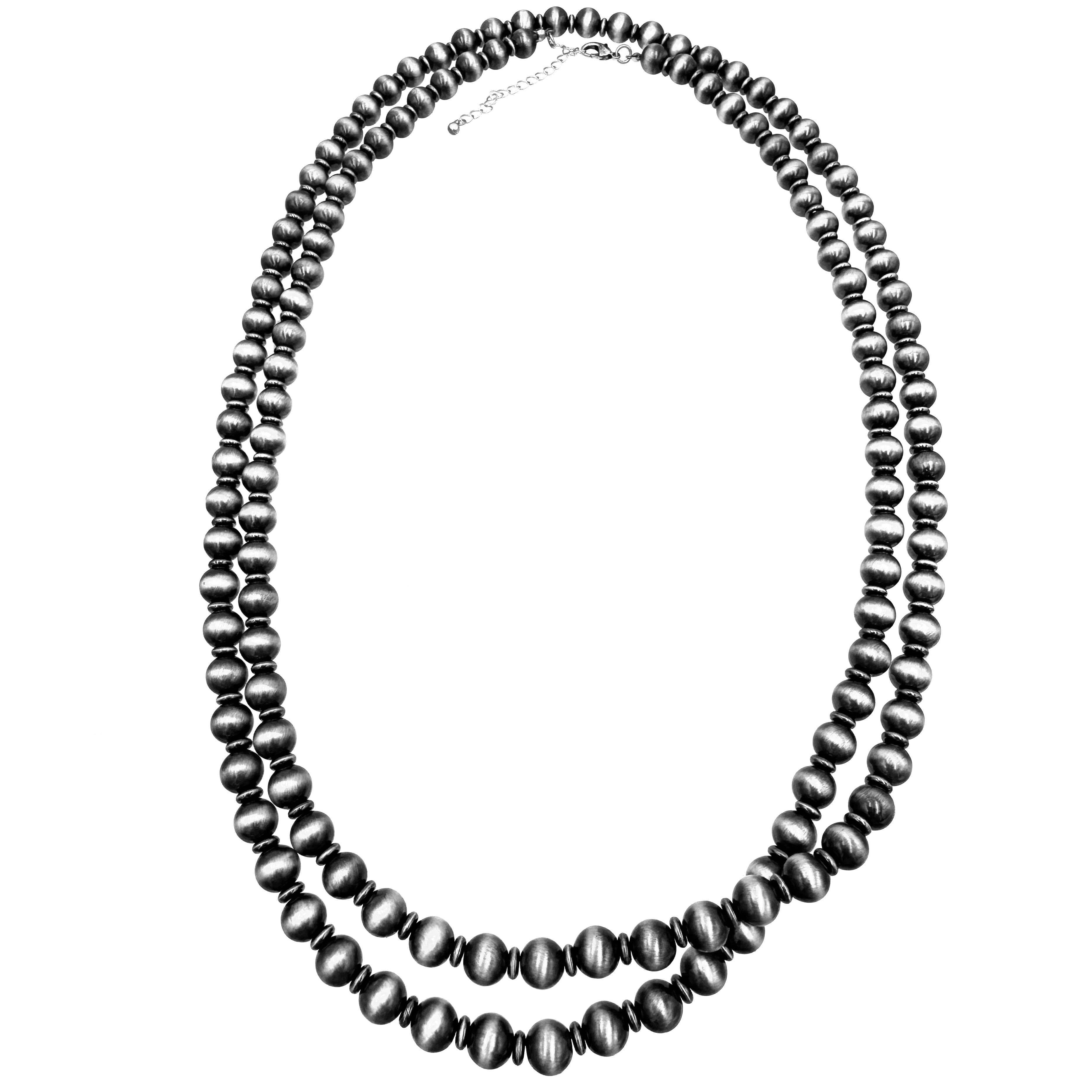 Navajo Large Beads Versatile Long 60 inch Necklace-Necklaces-Lunar Deer-Stuffology - Where Vintage Meets Modern, A Boutique for Real Women in Crosbyton, TX
