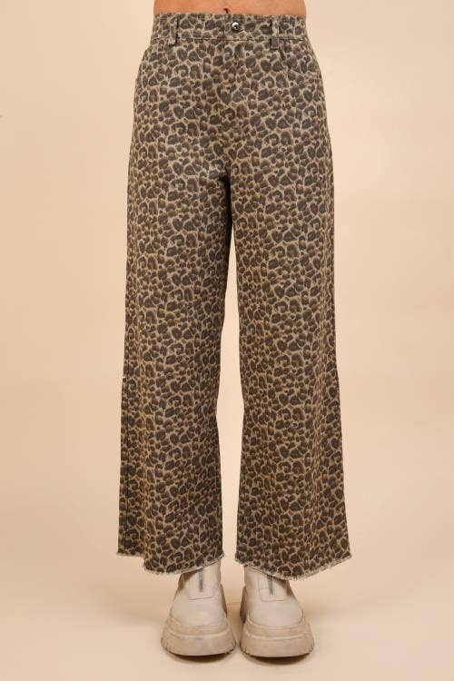 Leopard Printed Marine Straight Pants-Leopard Jeans-VERY J-Stuffology - Where Vintage Meets Modern, A Boutique for Real Women in Crosbyton, TX