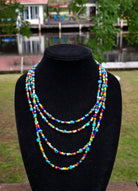 Native American made Turquoise, glass bead necklace-Horse Spirit Studio-Stuffology - Where Vintage Meets Modern, A Boutique for Real Women in Crosbyton, TX