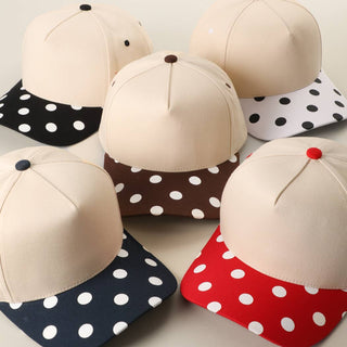 BIG POLKA DOT Brim Two-Tone Trucker Hat-Trucker Hat-Fashion City-Stuffology - Where Vintage Meets Modern, A Boutique for Real Women in Crosbyton, TX
