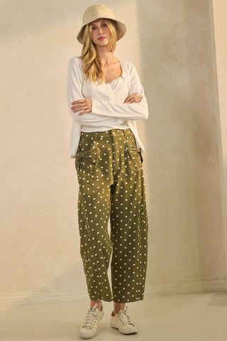 High-rise Printed Black Polka Dot Denim Pants-Jeans-Oddi-Stuffology - Where Vintage Meets Modern, A Boutique for Real Women in Crosbyton, TX