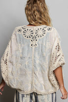 Batwing Sleeve Button Down Solid Crochet Cardigan Top-Pol Clothing-Stuffology - Where Vintage Meets Modern, A Boutique for Real Women in Crosbyton, TX