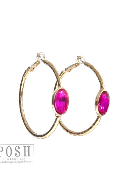 Hammered look hoop earring | Stuffology Boutique-Earrings-Pink Panache Brands-Stuffology - Where Vintage Meets Modern, A Boutique for Real Women in Crosbyton, TX
