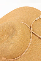 Straw Braided Rope Strap Sun Hat-The Looks by Fame Accessories-Stuffology - Where Vintage Meets Modern, A Boutique for Real Women in Crosbyton, TX