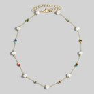 Dainty Chain Bead Station Necklace-Necklaces-The Looks by Fame Accessories-Stuffology - Where Vintage Meets Modern, A Boutique for Real Women in Crosbyton, TX