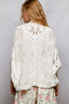 Batwing Sleeve Button Down Solid Crochet Cardigan Top-Pol Clothing-Stuffology - Where Vintage Meets Modern, A Boutique for Real Women in Crosbyton, TX