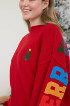 MERRY CHRISTMAS MULTICOLOR CREWNECK KNIT SWEATER-Sweaters-Blu Pepper-Stuffology - Where Vintage Meets Modern, A Boutique for Real Women in Crosbyton, TX