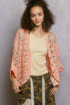 POL Clothing Orange Crochet Batwing Cardigan-Cardigan-Pol Clothing-Stuffology - Where Vintage Meets Modern, A Boutique for Real Women in Crosbyton, TX