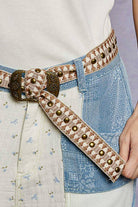 Metal Buckle Studded Western Boho Belt-BELT-Pol Clothing-Stuffology - Where Vintage Meets Modern, A Boutique for Real Women in Crosbyton, TX