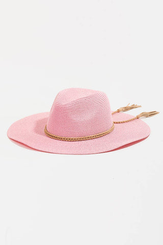 Straw Braided Rope Strap Sun Hat-Hats-The Looks by Fame Accessories-Stuffology - Where Vintage Meets Modern, A Boutique for Real Women in Crosbyton, TX