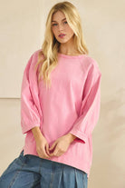 MINERAL WASH OVERSIZE PUFF-SLEEVE PULLOVER TEE-TOP-Sage + Fig-Stuffology - Where Vintage Meets Modern, A Boutique for Real Women in Crosbyton, TX