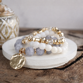Gilded Sorbet Stack – Set of 3 Stretchy Beaded Summer Bracelets-Bracelets-PennyLine inc-Stuffology - Where Vintage Meets Modern, A Boutique for Real Women in Crosbyton, TX