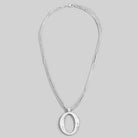 Matte Hammered Gold Oval Pendant Layered Chains Necklace-Necklaces-The Looks by Fame Accessories-Stuffology - Where Vintage Meets Modern, A Boutique for Real Women in Crosbyton, TX