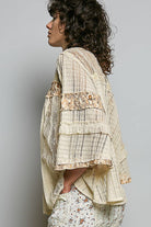 Lace Panel Detail Floral Ruffle 3/4 Sleeve Rib Knit Top-Pol Clothing-Stuffology - Where Vintage Meets Modern, A Boutique for Real Women in Crosbyton, TX