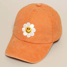 Happy Face Flower Embroidered Baseball Cap | Stuffology Boutique-Hats-Fashion City-Stuffology - Where Vintage Meets Modern, A Boutique for Real Women in Crosbyton, TX