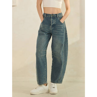 CLASSIC BARREL STYLE JEANS-Jeans-Sage + Fig-Stuffology - Where Vintage Meets Modern, A Boutique for Real Women in Crosbyton, TX