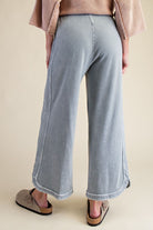 Faded Denim Mineral Washed Terry Pants-Pants-EASEL-Stuffology - Where Vintage Meets Modern, A Boutique for Real Women in Crosbyton, TX