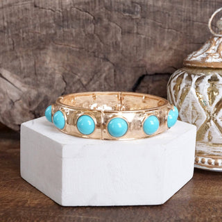 Eternity Statement Gold Tone Bangle-Bracelets-PennyLine inc-Stuffology - Where Vintage Meets Modern, A Boutique for Real Women in Crosbyton, TX