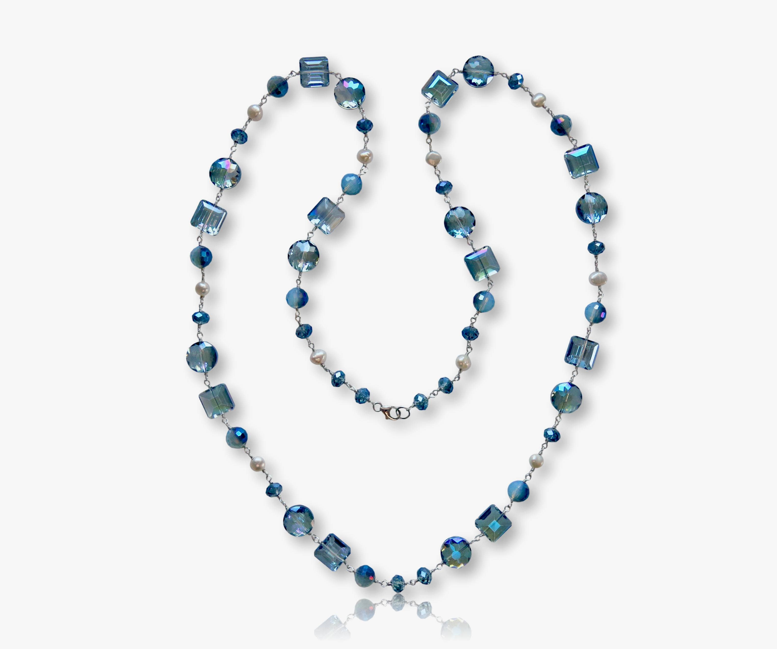 Crystal and Pearl Necklace-IST Jewelry-Stuffology - Where Vintage Meets Modern, A Boutique for Real Women in Crosbyton, TX