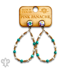 Turquoise and gold teardrop earring with Austrian crystal-Earrings-Pink Panache Brands-Stuffology - Where Vintage Meets Modern, A Boutique for Real Women in Crosbyton, TX