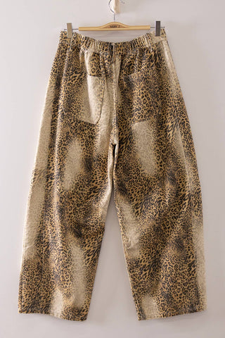 High-Rise Leopard Print Barrel Leg Pants-Pants-VERY J-Stuffology - Where Vintage Meets Modern, A Boutique for Real Women in Crosbyton, TX