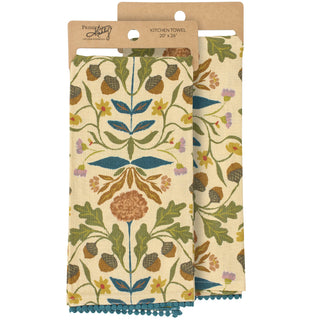 Fall Folk Floral Kitchen Towel-Kitchen Towel-Primitives by Kathy-Stuffology - Where Vintage Meets Modern, A Boutique for Real Women in Crosbyton, TX