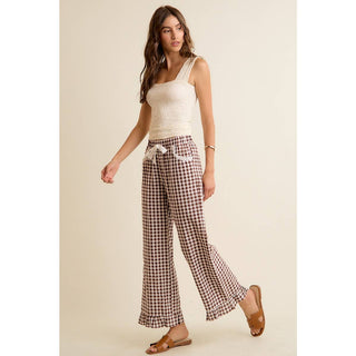 Gingham Ruffle Hem Pants-So Me-Stuffology - Where Vintage Meets Modern, A Boutique for Real Women in Crosbyton, TX