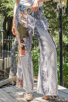 Printed Patchwork Star Detail Woven Twill Pants Jeans /Stuffology Boutique-Jeans-Pol Clothing-Stuffology - Where Vintage Meets Modern, A Boutique for Real Women in Crosbyton, TX