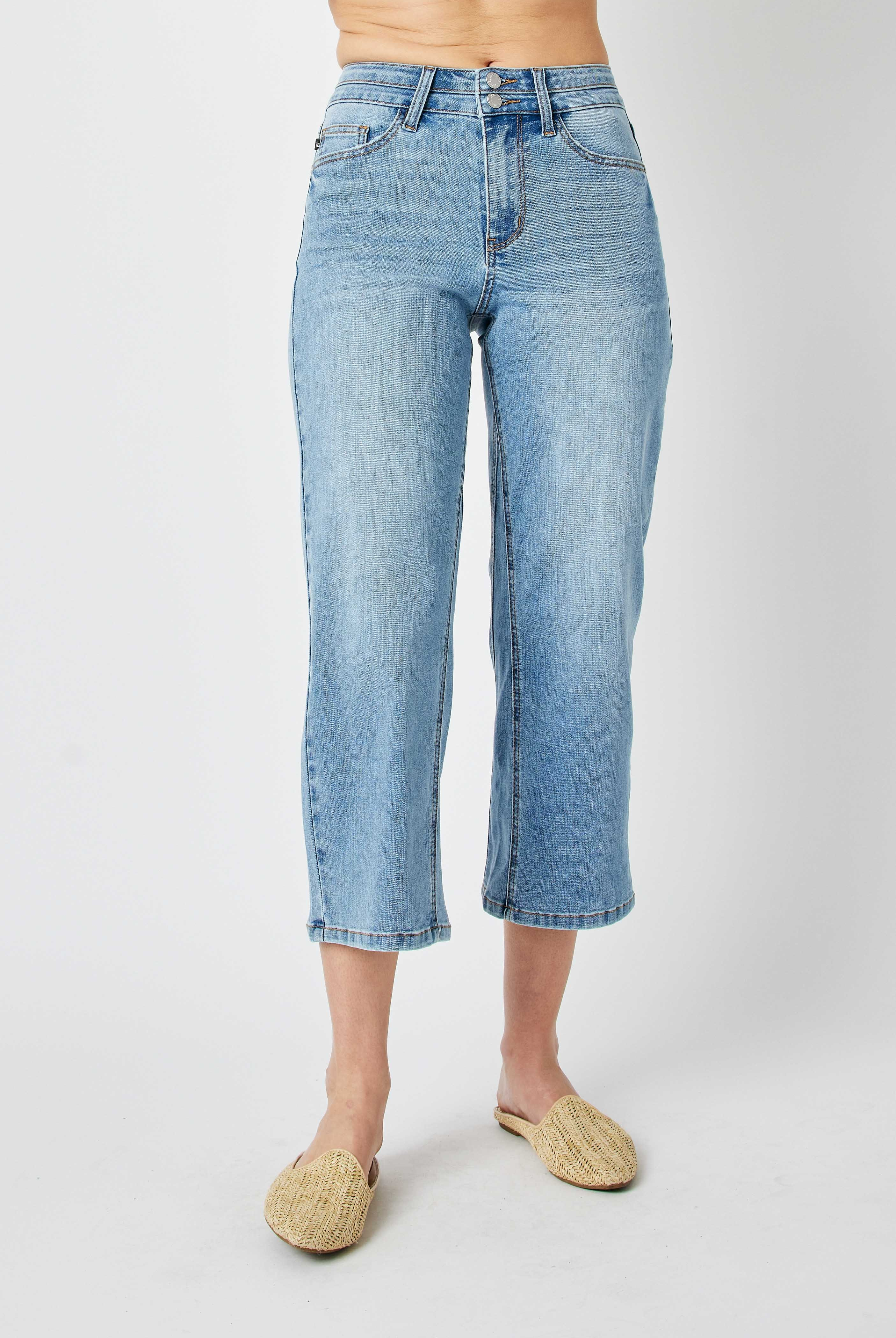Judy Blue High Waist Wide Crop Jeans |Stuffology Boutique-Jeans-Judy Blue-Stuffology - Where Vintage Meets Modern, A Boutique for Real Women in Crosbyton, TX