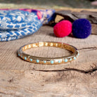Gold-Tone Eternity Stretch Bangle – Pearls, Turquoise, or Crystals-Bracelets-PennyLine inc-Stuffology - Where Vintage Meets Modern, A Boutique for Real Women in Crosbyton, TX